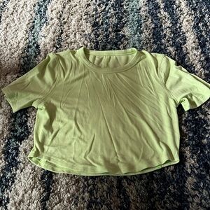 Lululemon Hold Tight Ribbed Crop Top Spark Green Sz 8